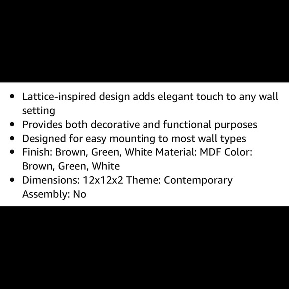 Wall Clock - Lattice inspired design 12 in white - Picture 6 of 6